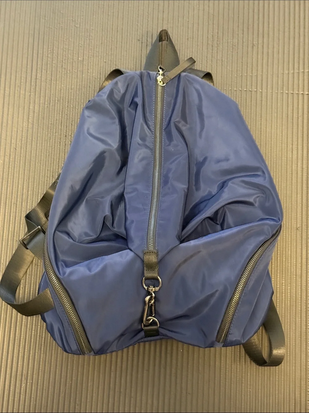 Fabletics Navy Blue Nylon Backpack with Black Trim